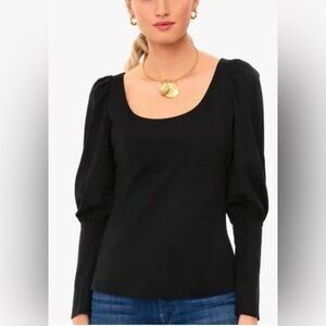 Pomander Place Tuckernuck Riley Scoop Neck Puffed Shoulder Bishop Top